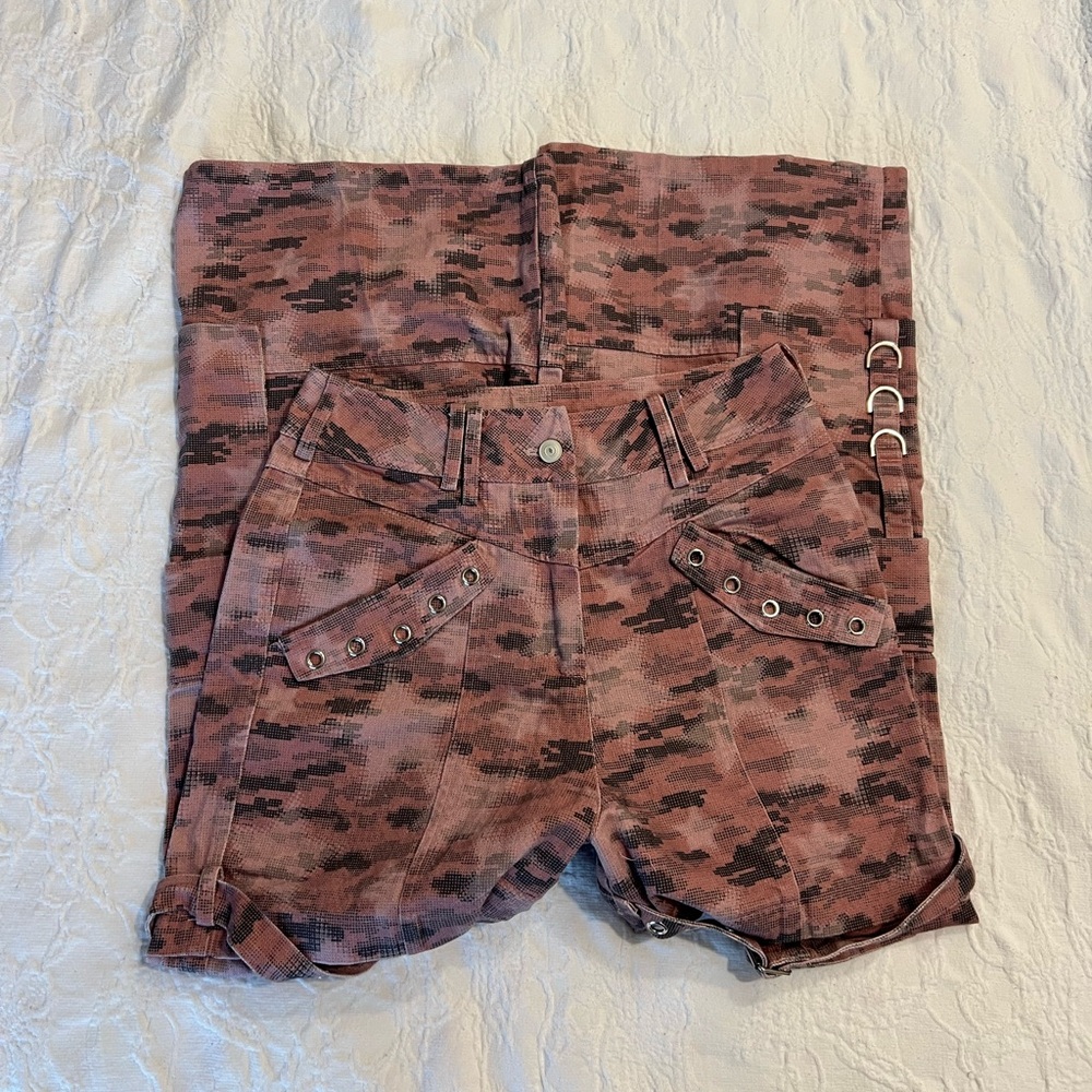 cfierce grunge star pink and black camo super baggy alt cargo pants ❤︎︎